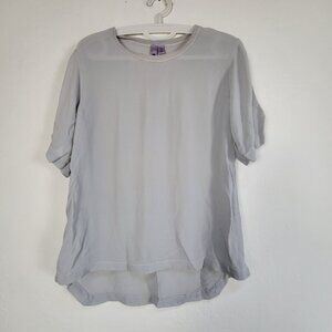 Wilt Womens Crew Neck Light Gray Short Sleeve High-Low Top XS Casual T-Shirt USA